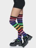 Dark Lycra Acrylic Thigh High, COLOR: Black-Rainbow, Size: Standard