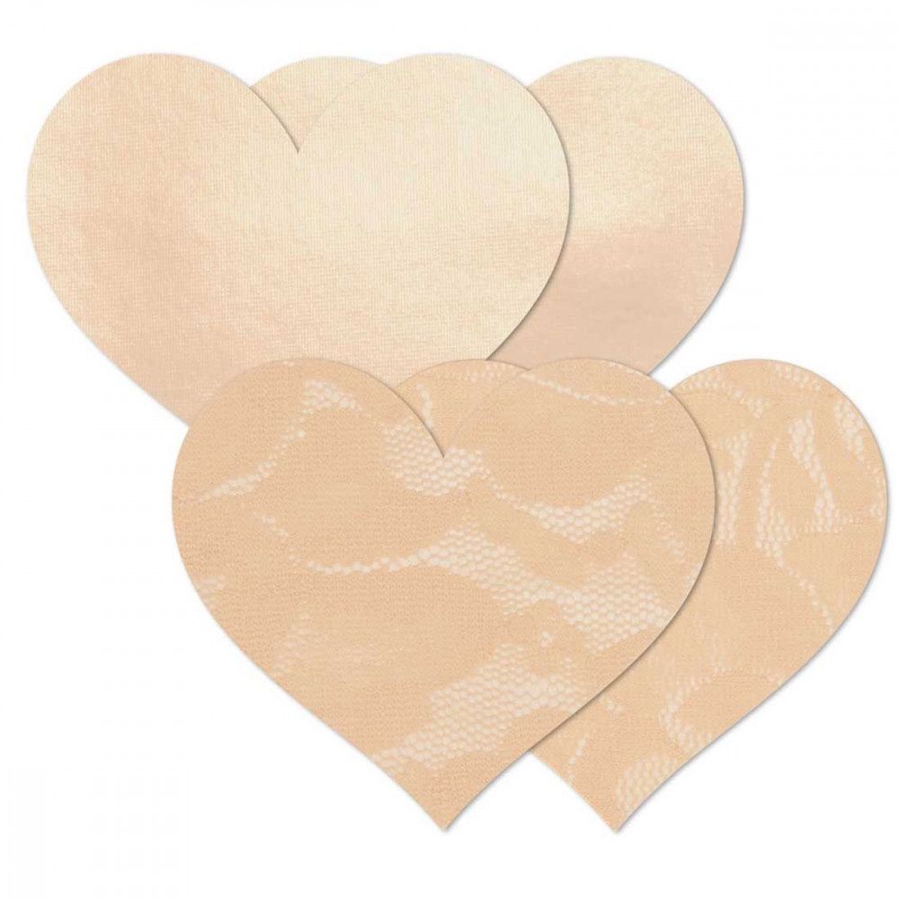 Nippies Fashion Nipple Cover, COLOR: Nude, Size: B, SHAPE: Hearts