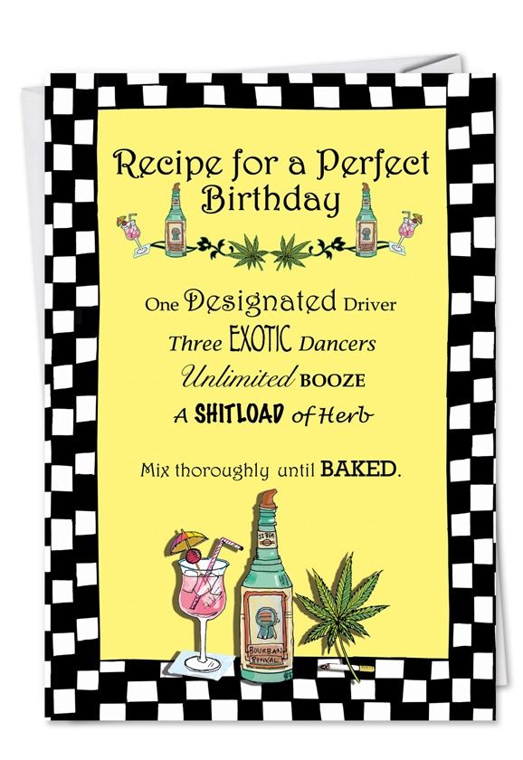 PERFECT BIRTHDAY RECIPE CARD