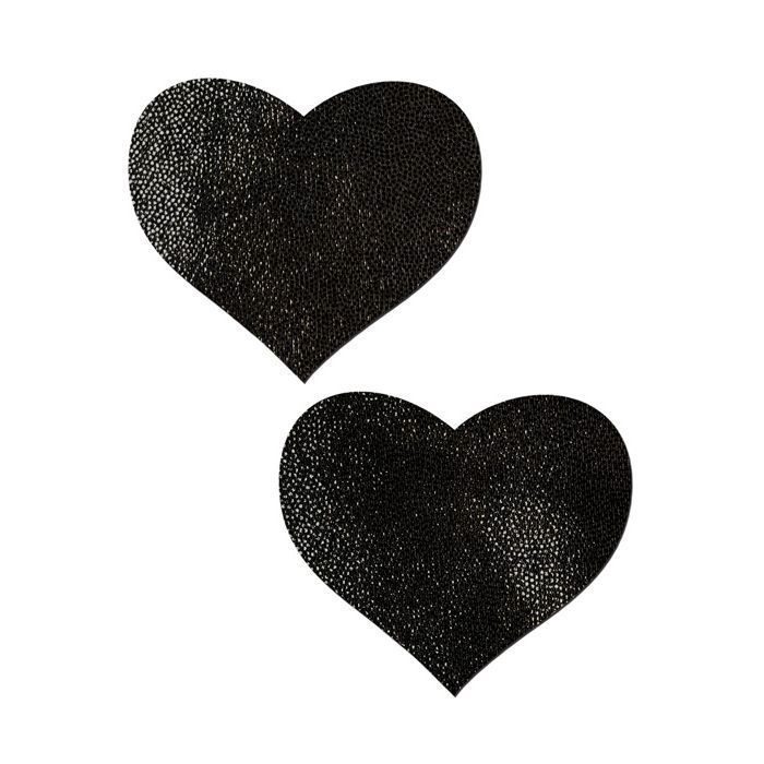 Liquid Heart Pasties, COLOR: Black, SHAPE: Heart