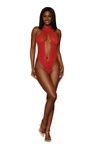 Net Body with Keyhole, COLOR: Red, Size: Standard