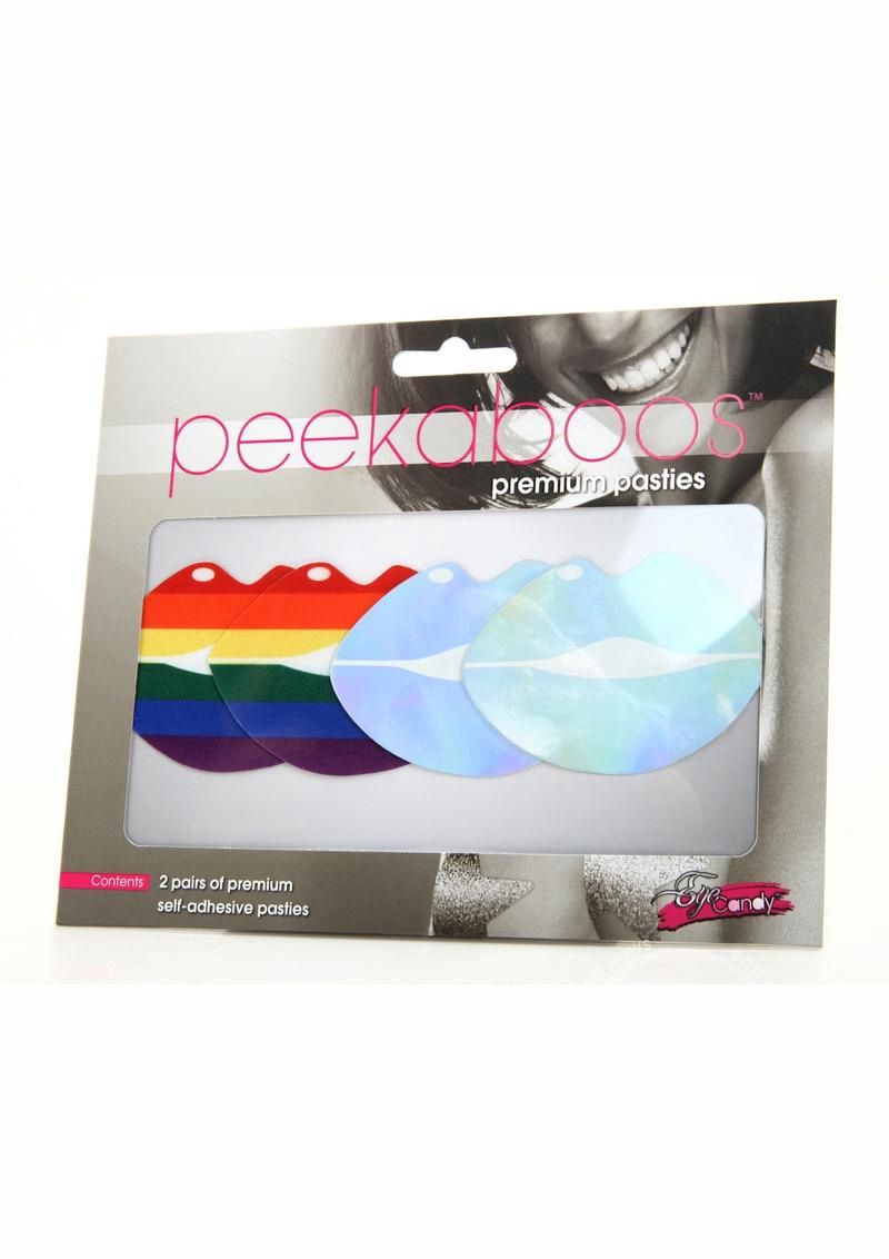 PRIDE LIPS RAINBOW PASTIES, COLOR: MULTI, Size: 1 SIZE