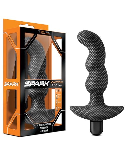 Spark Ignition PRV-02 Silicone Butt Plug, Size: 3.7x1.3, COLOR: Carbon Fiber