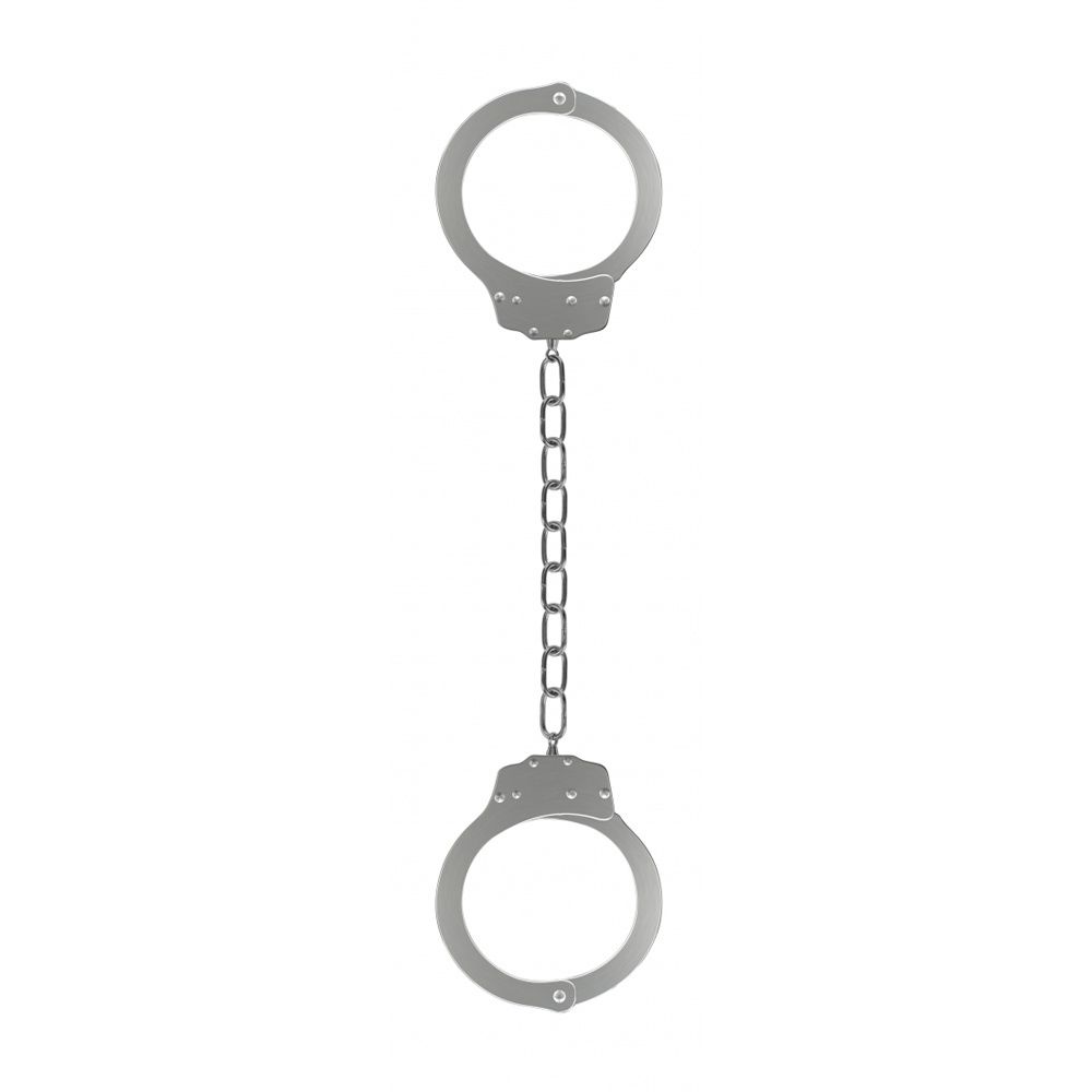 Ouch Metal Legcuffs, COLOR: Silver Metal