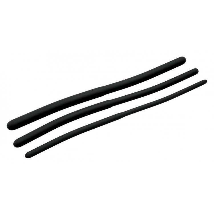 Silicone Urethral Sounds, COLOR: BLACK, Size: 3 PC
