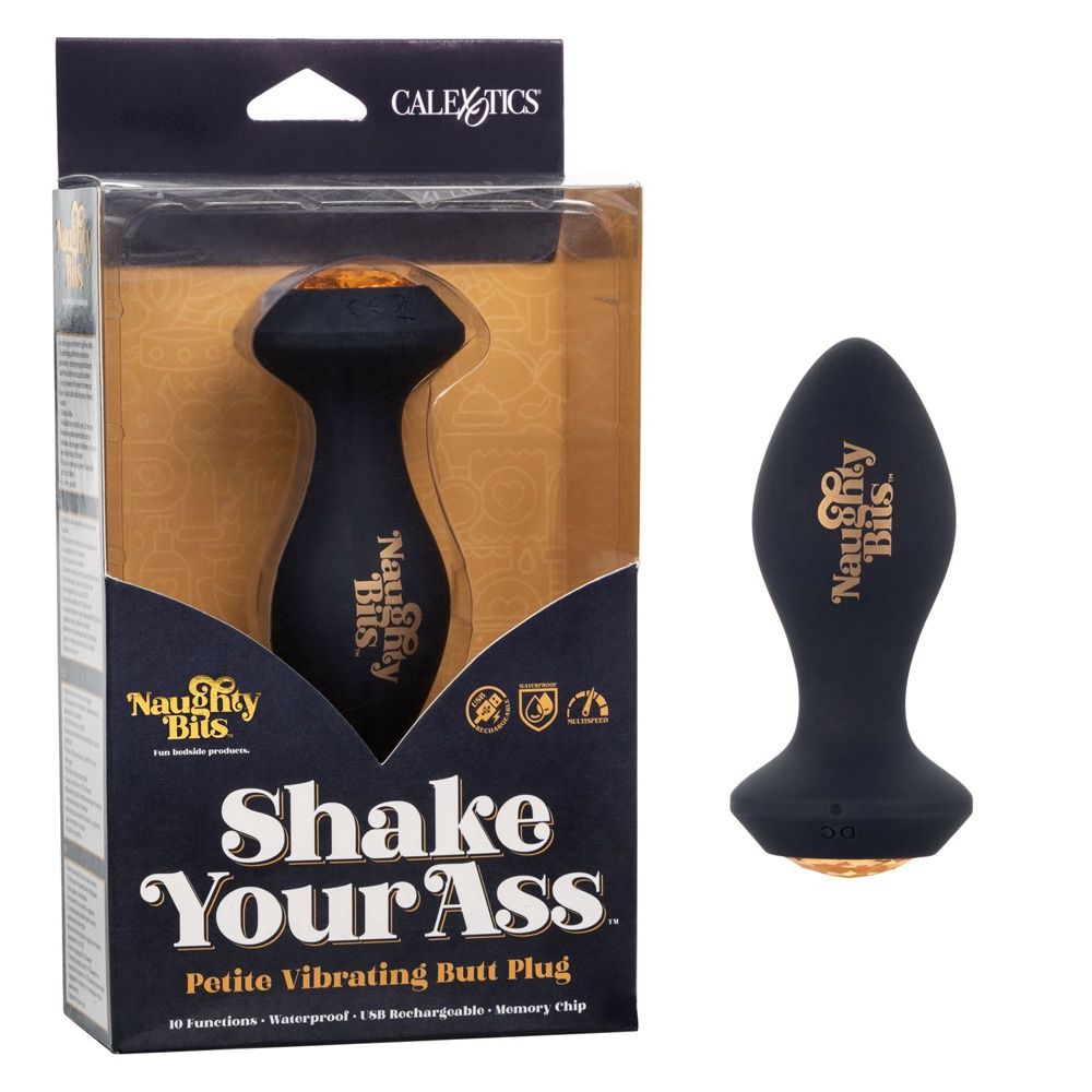 Naughty Bits Shake Your Plug, COLOR: Black, Size: 4.25 IN