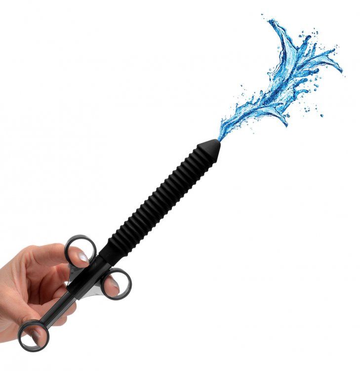 CleanStream Ribbed Silicone Lubricant Launcher, COLOR: Black