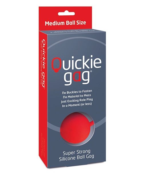 Quickie Gag Silicone Ball Gag, COLOR: Red, Size: Medium