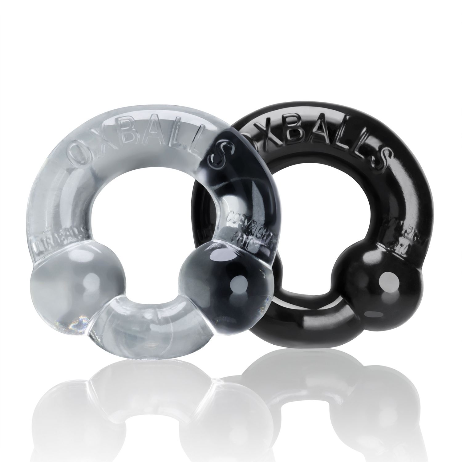 Ultraballs Cockring Set, COLOR: Black-Clear, Size: 2"