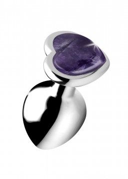 Booty Sparks Heart Gemstone Anal Plugs, ATTRIBUTE: Amethyst(Purple), Size: Small