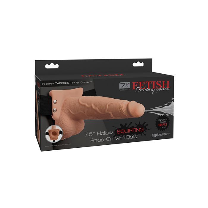 Hollow Squirting Strap On, Size: 7.5 IN, COLOR: IVORY