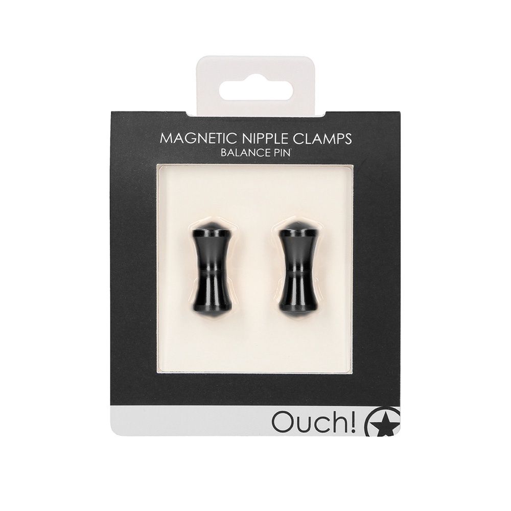 Ouch Magnetic Nipple Clamps, MODEL: Balance Pin, COLOR: Black