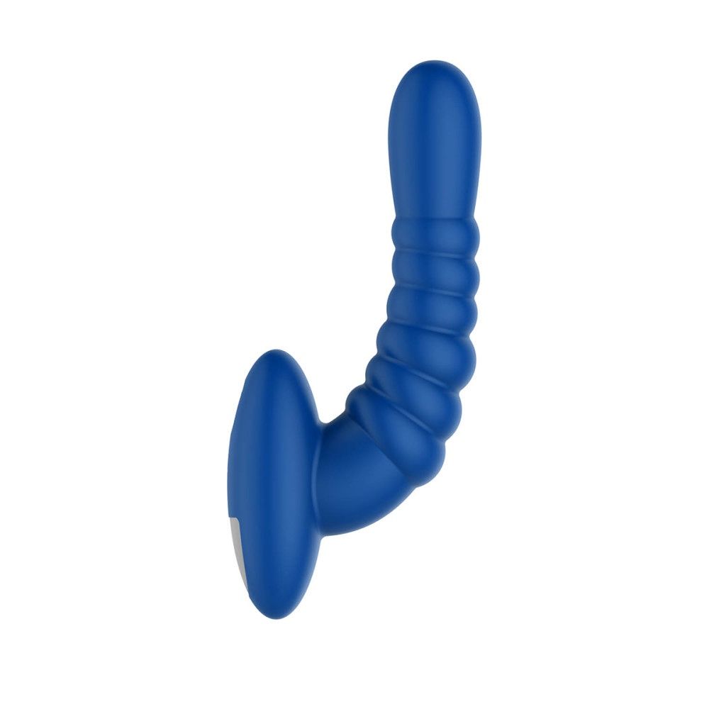 Pro Vibrating Massager Ribbed, COLOR: Blue