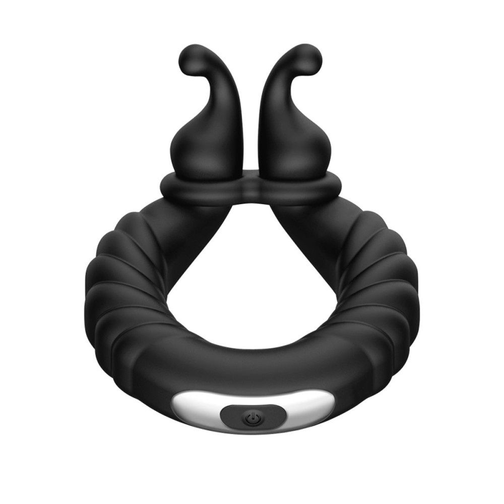 F-24 Textured Vibrating Cockring, COLOR: Black
