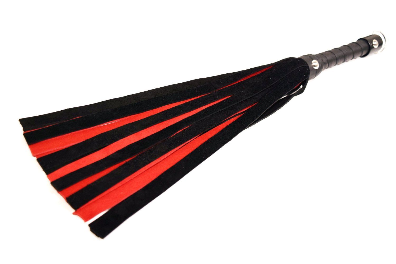 Deluxe Suede Flogger, Size: 18 in, COLOR: Black over Red