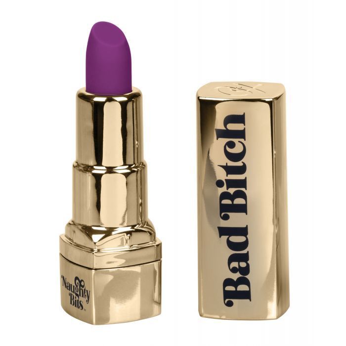 Naughty Bits Bad Bitch Lipstick Vibrator, COLOR: Purple-Gold