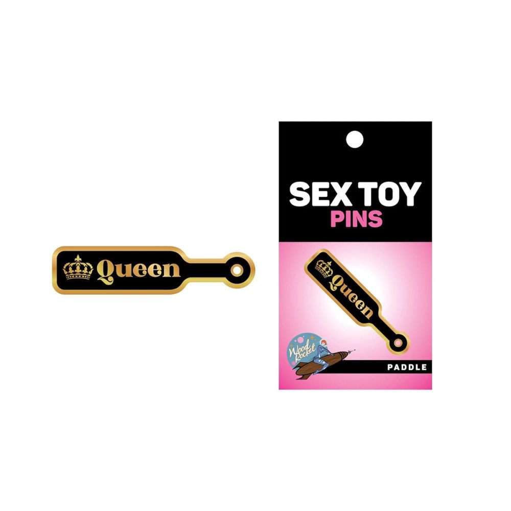 Queen Paddle Pin, Size: 2", COLOR: Black