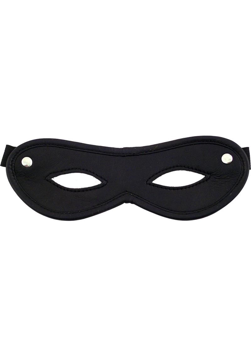 Open Eye Leather Mask, COLOR: Black