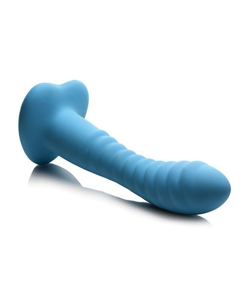 Simply Sweet Ribbed Dildo, COLOR: Blue, Size: 7 inch