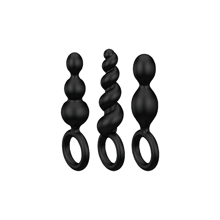 SATISFYER PLUGS SET 3, COLOR: BLACK, Size: MULTI