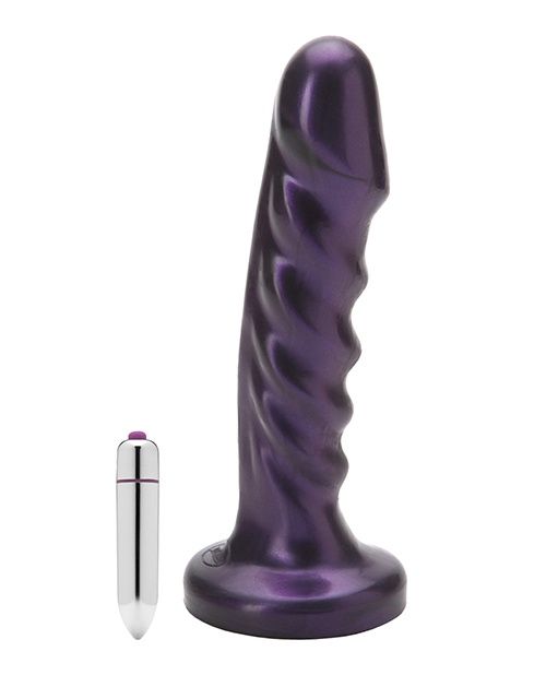 TANTUS ECHO VIBRATING DILDO, COLOR: PURPLE, Size: 6.5 IN
