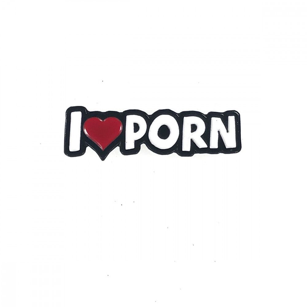 I Heart Porn Pin, Size: 2", COLOR: White