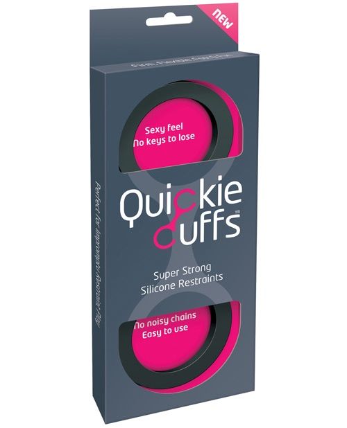 Quickie Cuffs Silicone Restraints, COLOR: Black, Size: Medium