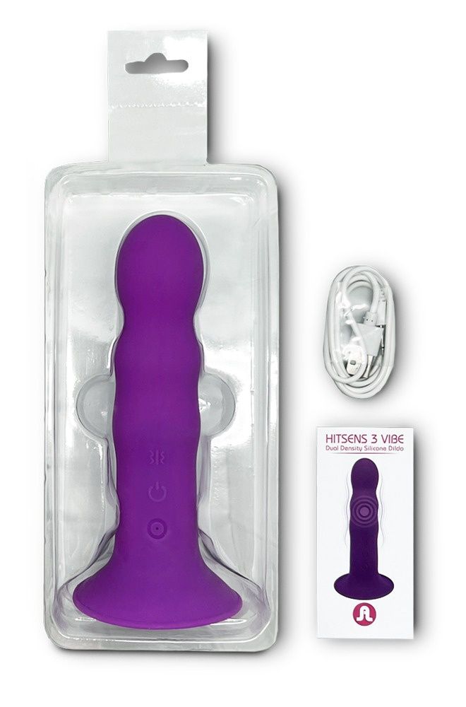 Hitsens Vibe Dual Density Silicone Dildo, COLOR: Purple, MODEL: 3