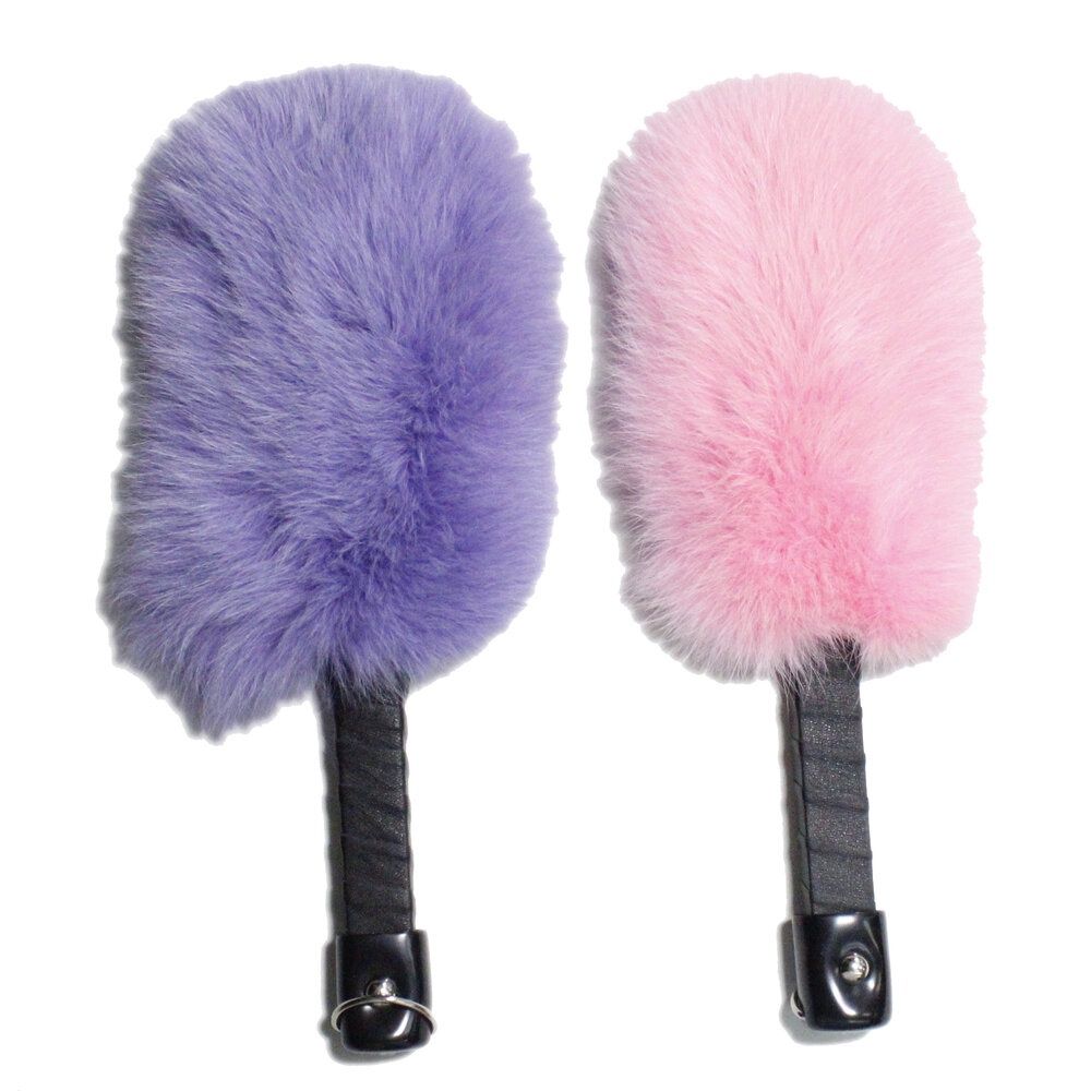 Fox Fur &amp; Leather Paddle, ATTRIBUTE: Purple, Size: 12"