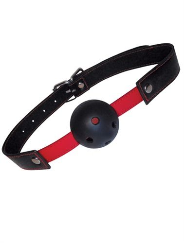 Sex &amp; Mischief Hush Ball Gag, COLOR: Black-Red
