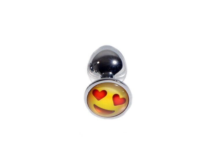 Steel Emoji Face Plug, COLOR: Heart Eyes, Size: SMALL