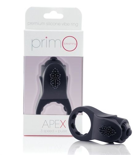PrimO Apex Silicone Vibrating Ring, COLOR: Black