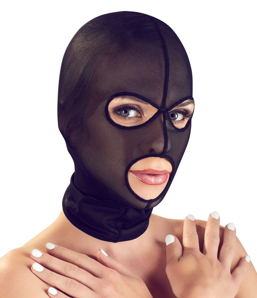 OPEN EYE MOUTH SHEER MASK, Size: Standard, COLOR: Black