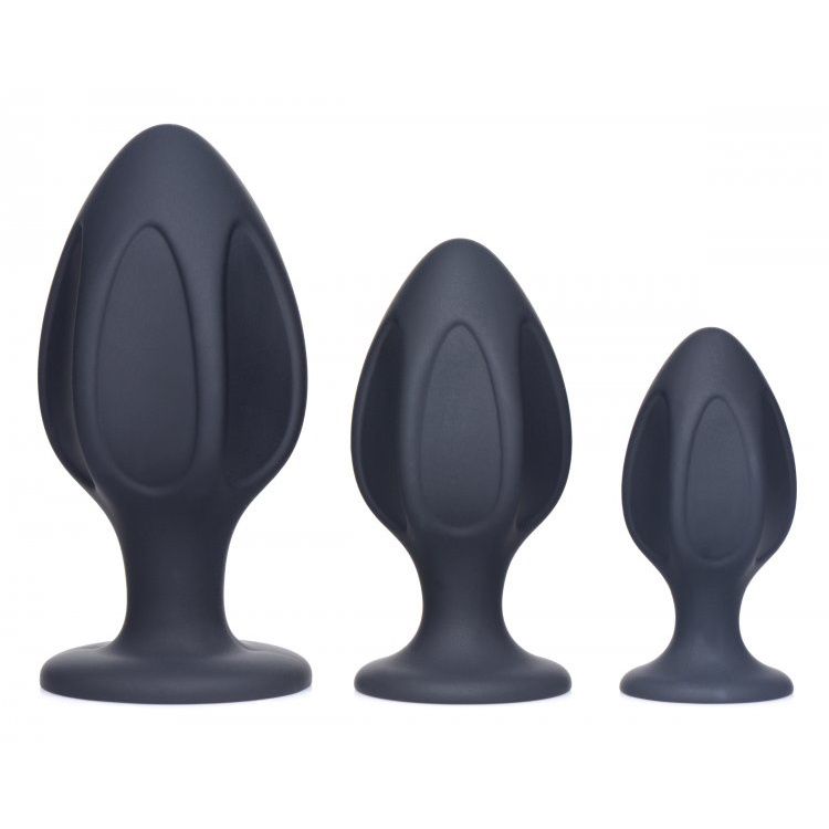 Master Series Triple Juicers Silicone Anal Trainer Set, Size: Multi, COLOR: Black