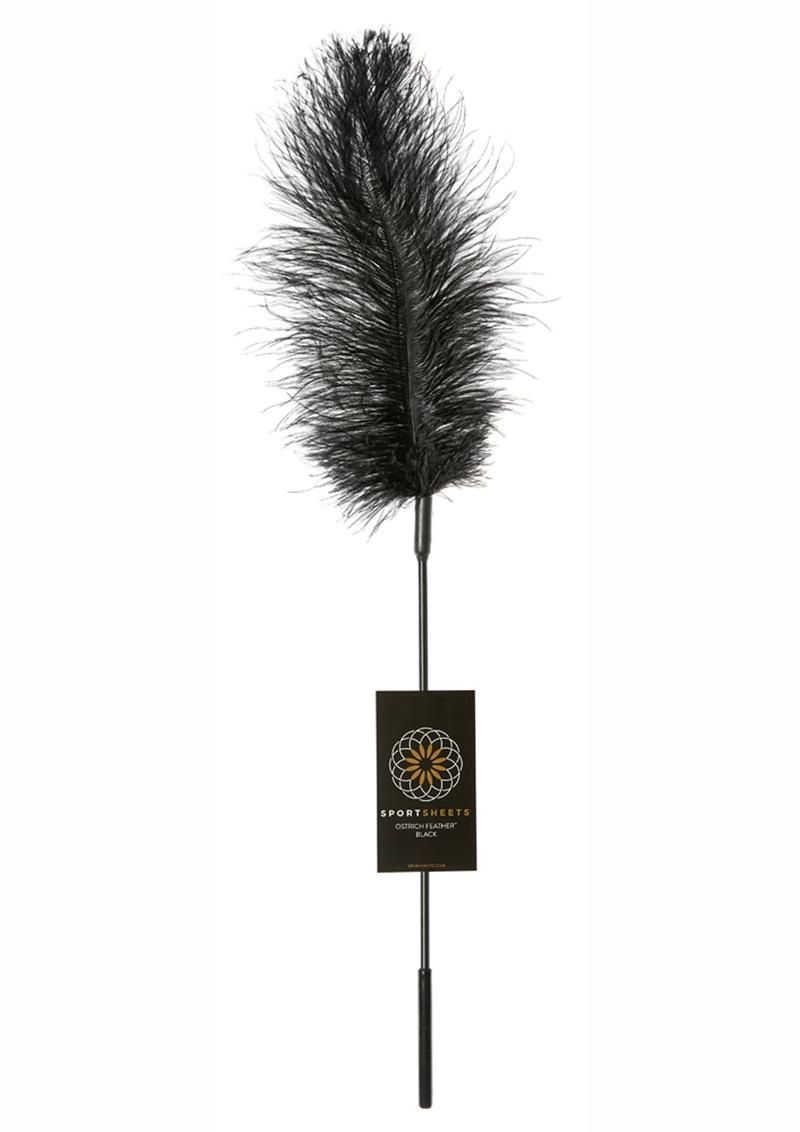OSTRICH FEATHER TICKLER, COLOR: BLACK