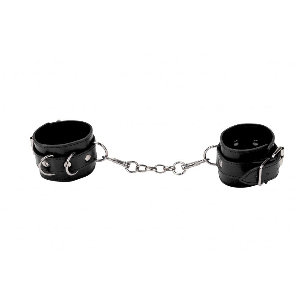 Leather Wrist Cuffs, COLOR: Black