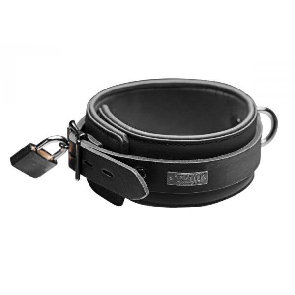 Tom of Finland Neoprene Locking Collar, COLOR: Black