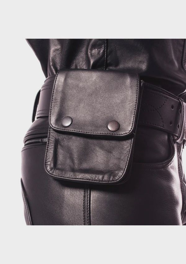 Leather Pouch Wallet, Material: Leather, COLOR: Black