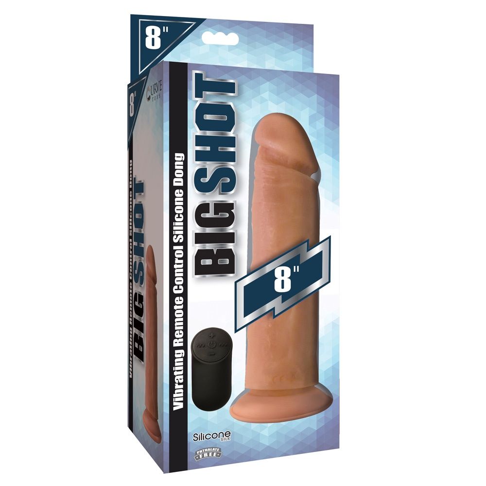 BIG SHOT SILI FLANGE DONG, COLOR: VANILLA, Size: 8 IN