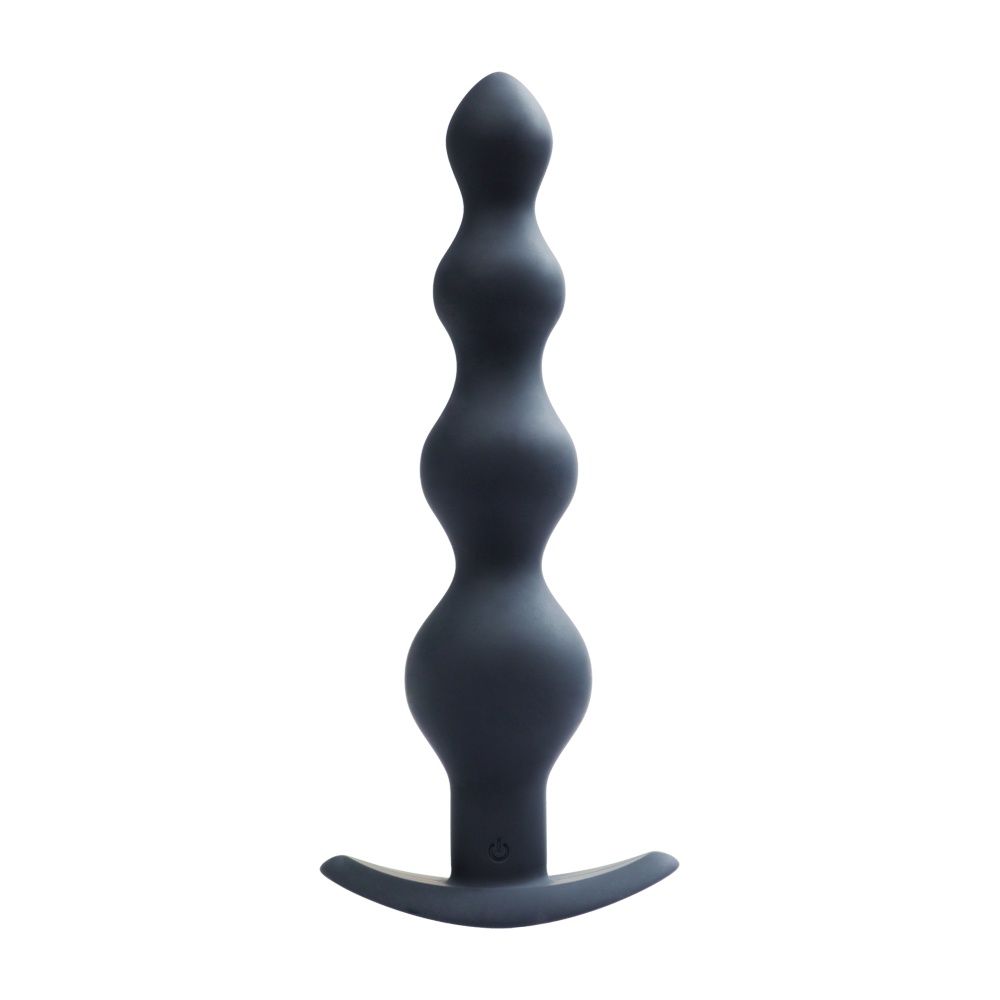 Earth Quaker Anal Beads, COLOR: Black, Material: Silicone