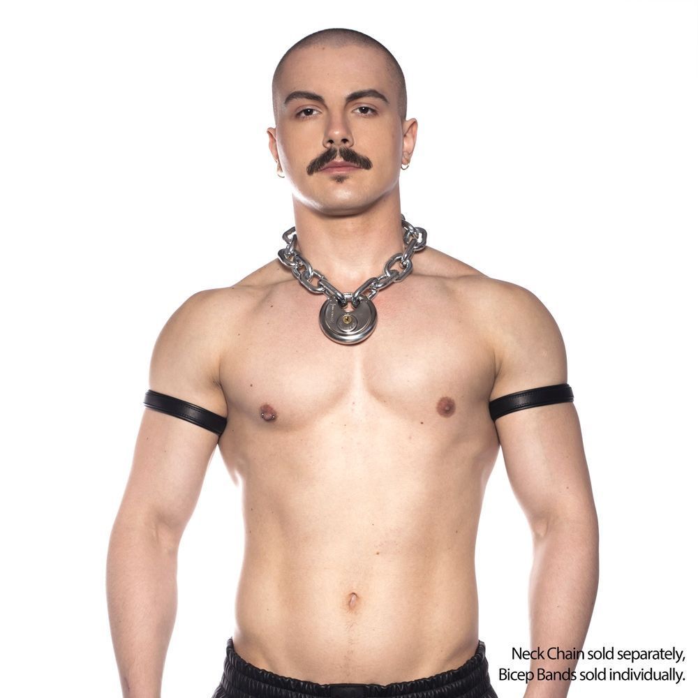 Leather Bicep Bands, COLOR: Black, Size: Adjustable