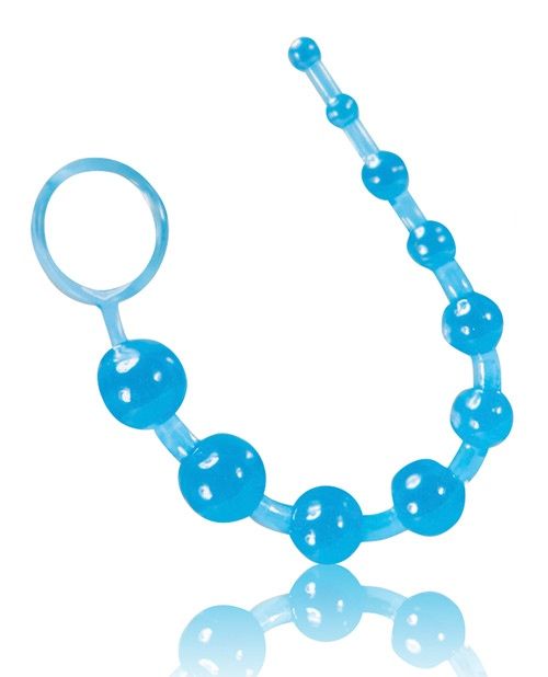 Sassy Basic 10 Anal Beads, COLOR: Blue, Size: Graduated