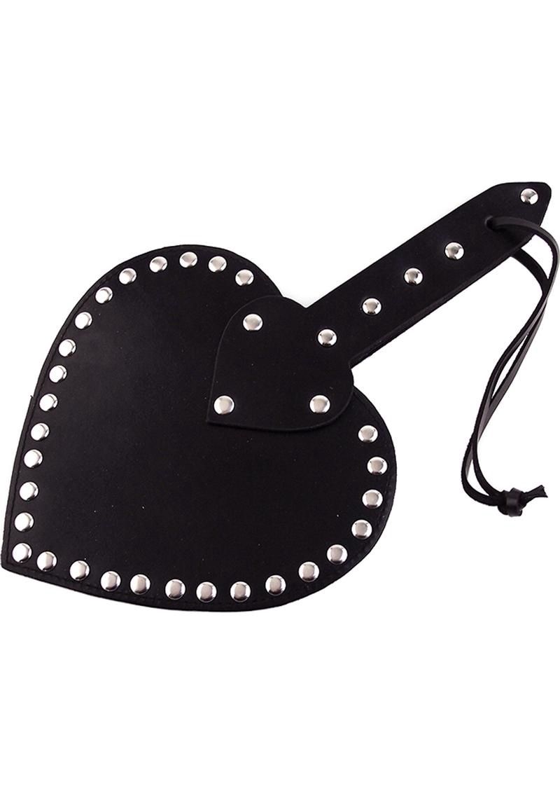 Leather Heart Paddle, COLOR: Black