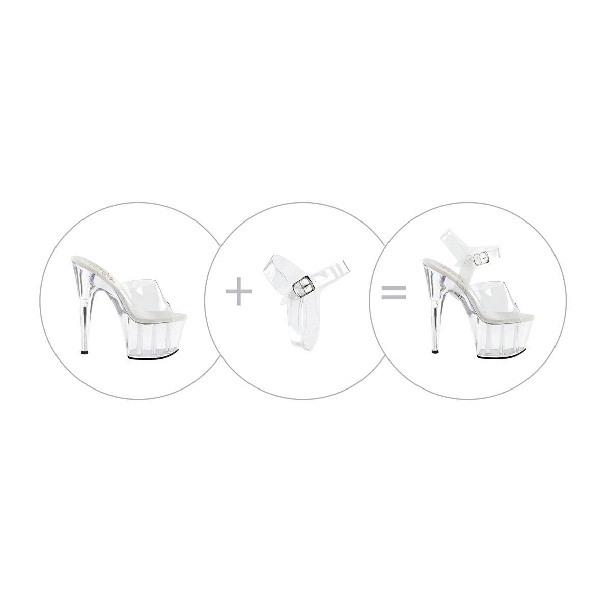 CLEAR DETACHABLE ANKLE STRAPS, ATTRIBUTE: CLEAR