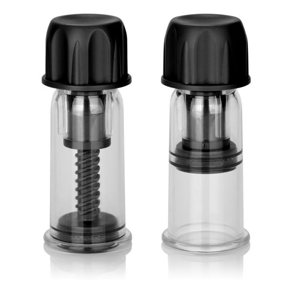 Nipple Play Vaccuum Twist Suckers, COLOR: Black-Clear
