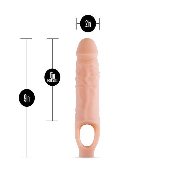 Performance Plus Silicone Penis Extender, COLOR: Vanilla, Size: 9 in