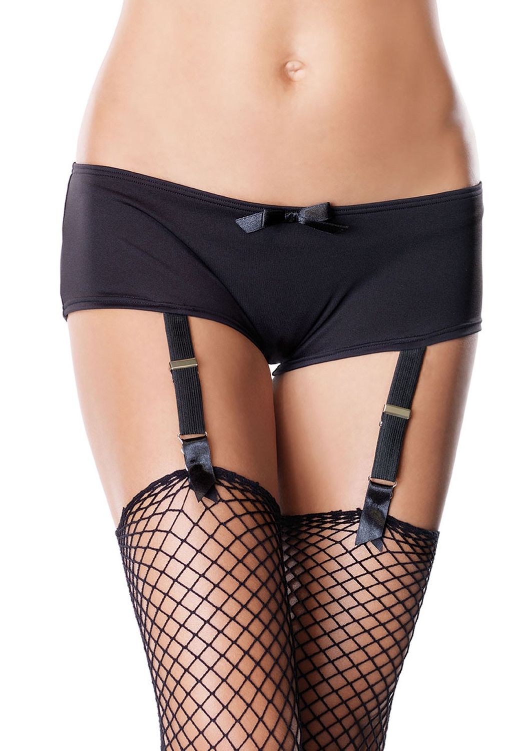 Garter Boyshort, COLOR: Black, Size: Small-Medium
