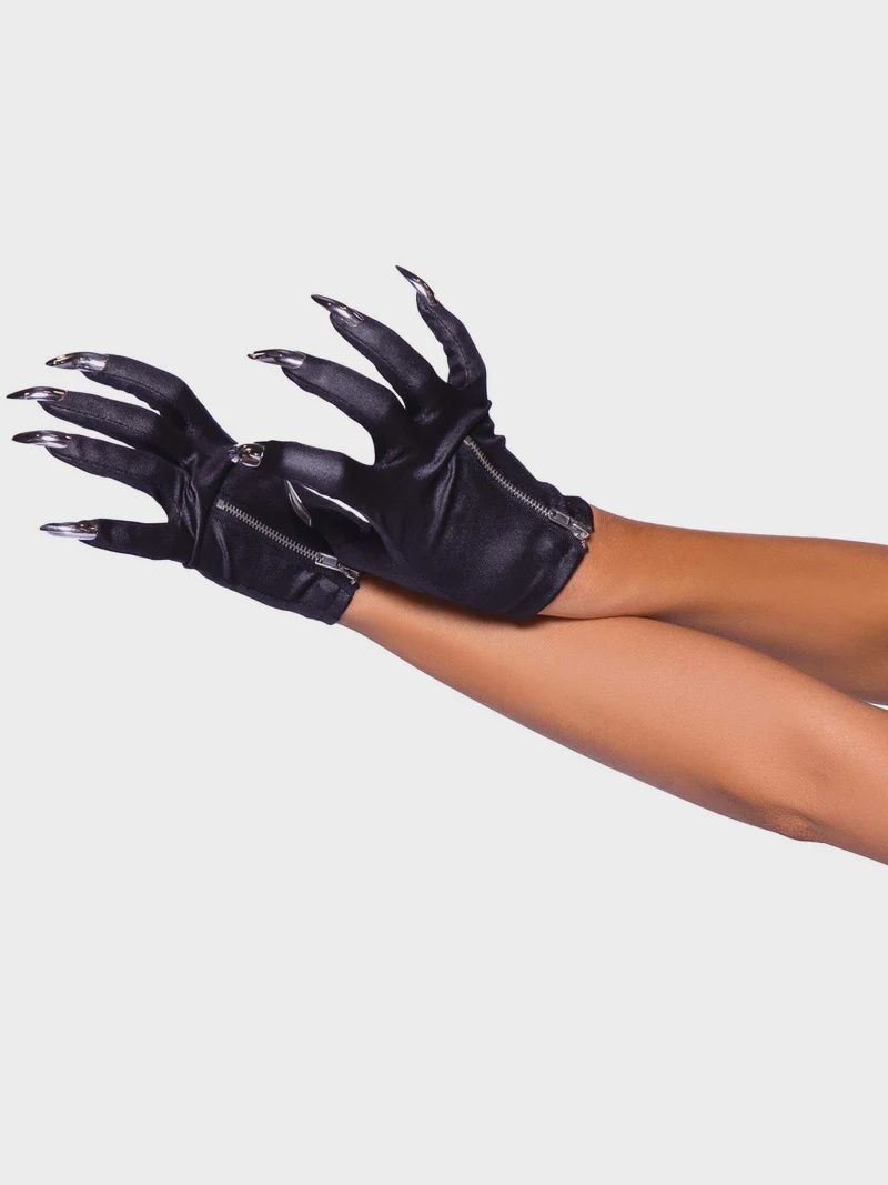 Zip Up Claw Gloves, COLOR: Black, Size: Standard