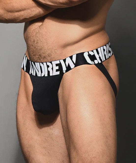 Power Rib Jock with ALMOST NAKED®, COLOR: Black, Size: Small