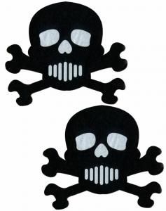 Skull &amp; Bones Pasties, COLOR: Black, Size: Standard